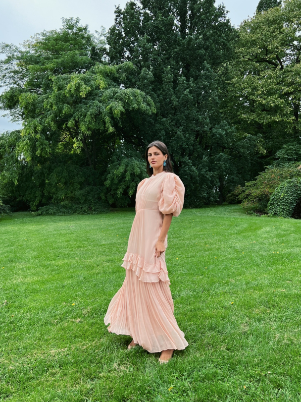 Chiffon Tieback Gown - Light Pink  - Image 4