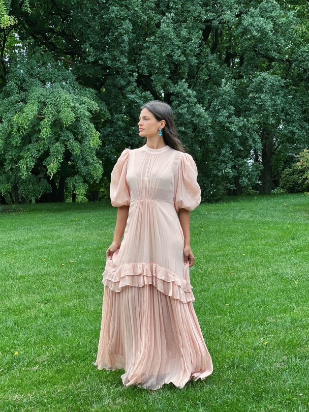 Chiffon Tieback Gown - Light Pink  - Image 6
