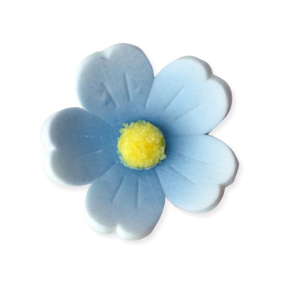 sukkerpynt, stor lys blå blomst, 40mm