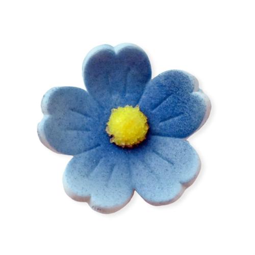 sukkerpynt, stor mørk blå blomst, 40mm