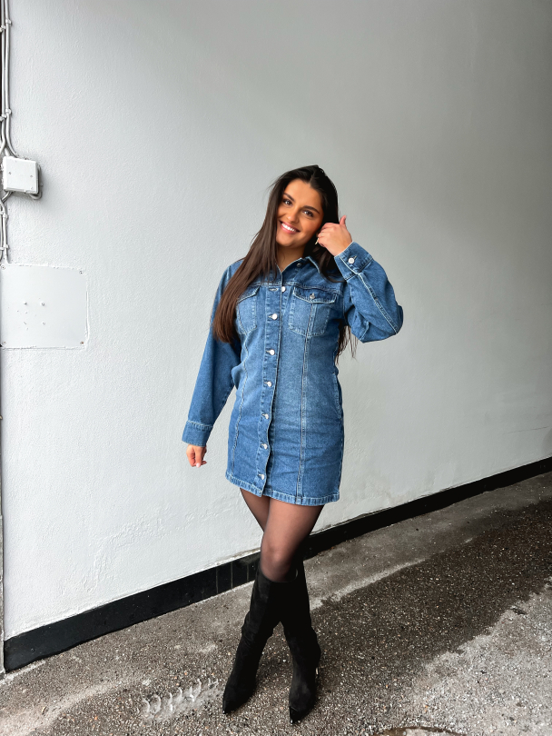 Kylie Dress - Denim Blue  - Image 4
