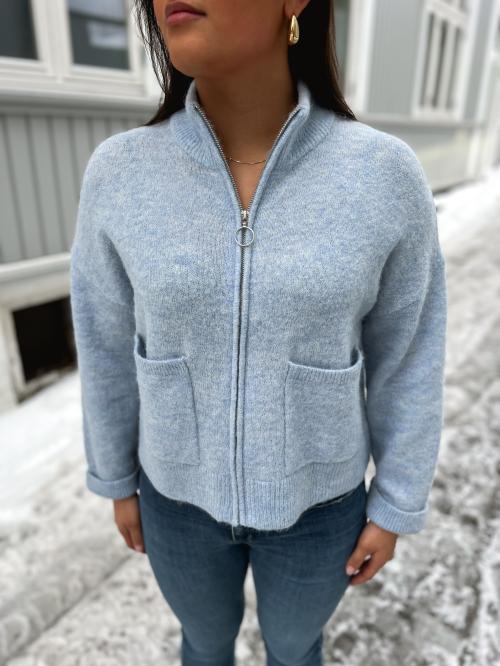 Sia Ras  Knit Cardigan - Cashmere Blue