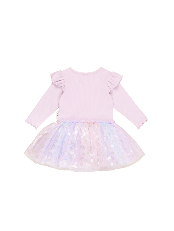 HUXBABY | Rainbow Rib Ballet Onesie - Bright Orchid - Image 2