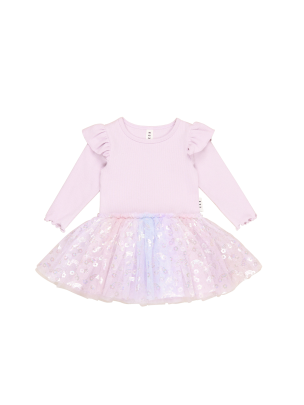 HUXBABY | Rainbow Rib Ballet Onesie - Bright Orchid - Image 1