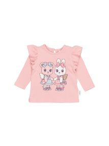HUXBABY | Fairy Friends Frill Top - Dusty Rose