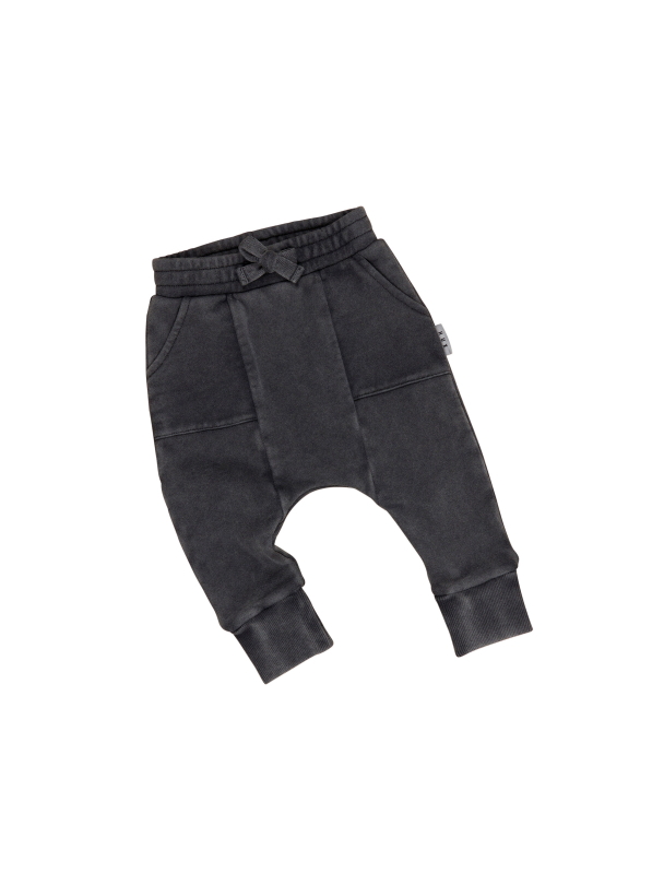 Pocket Drop Crotch Pant - Washed Black - Image 3