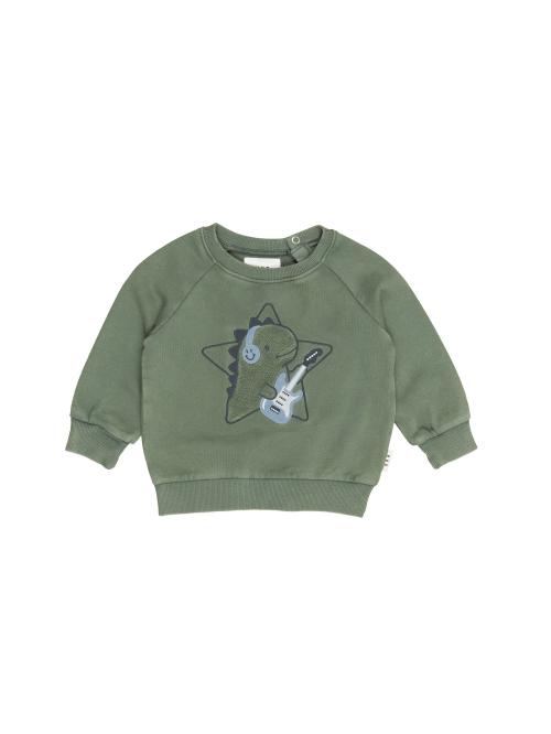 HUXBABY - DINO STAR SWEATSHIRT WASHED GREEN