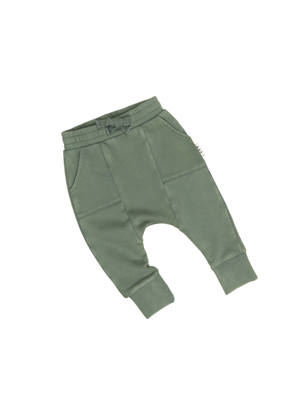 Pocket Drop Crotch Pant - Washed Green - Image 3