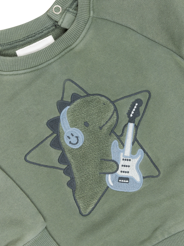 Dino Star Sweatshirt - Washed Green - Image 4