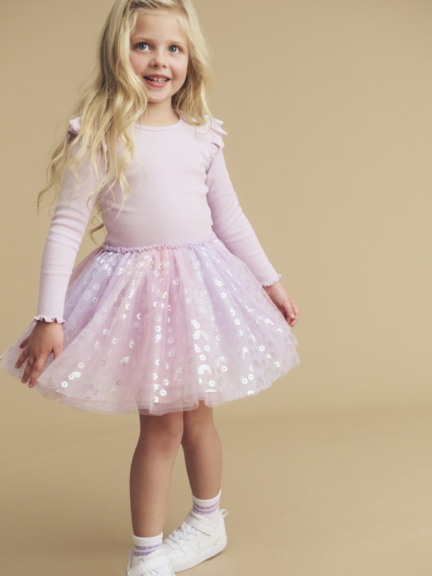 HUXBABY - RAINBOW RIB BALLET DRESS BRIGHT ORCHID - Image 5