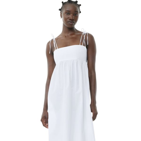 Cotton Poplin String Midi Dress