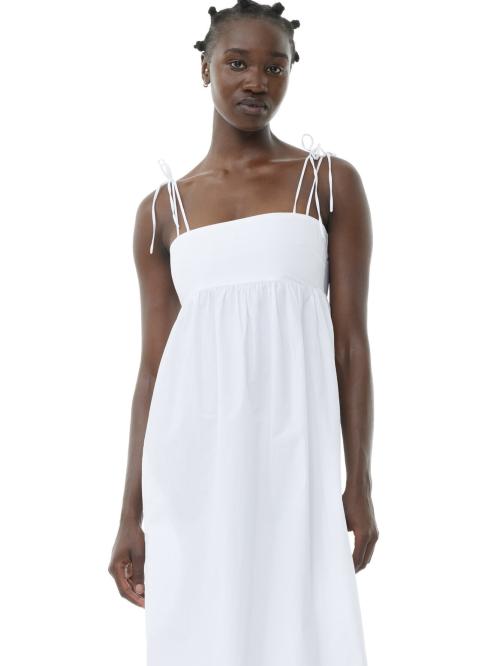 Cotton Poplin String Midi Dress