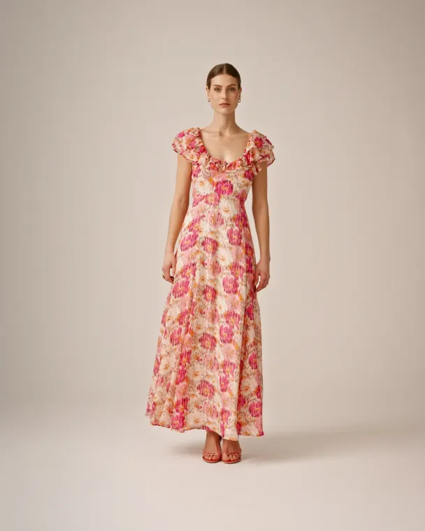 Dotted Georgette Maxi Dress - Brushed Blossom - Image 2