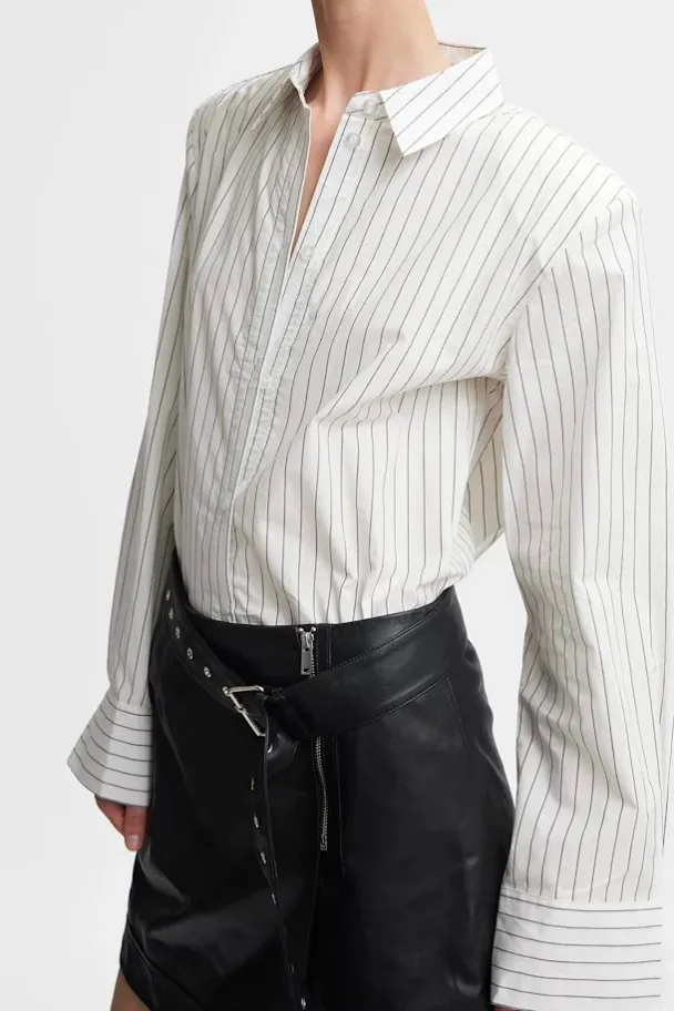 Cyma Shirt - White Pinestripe - Image 8