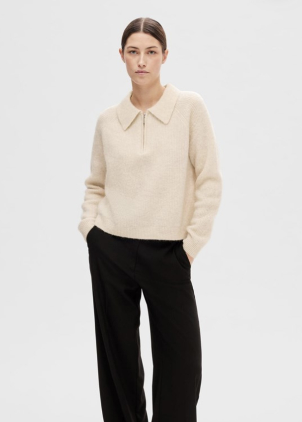 Sia-Mynte Half Zip Knit - Birch  - Image 2
