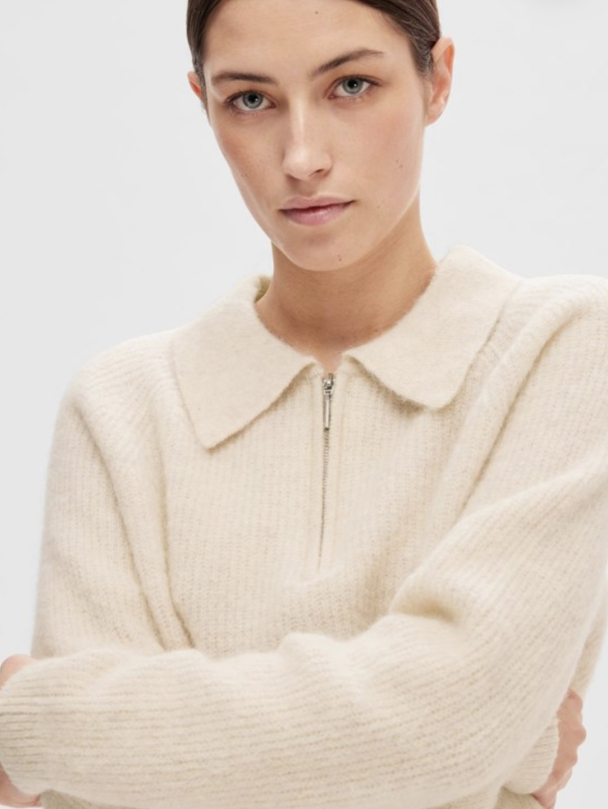 Sia-Mynte Half Zip Knit - Birch  - Image 3
