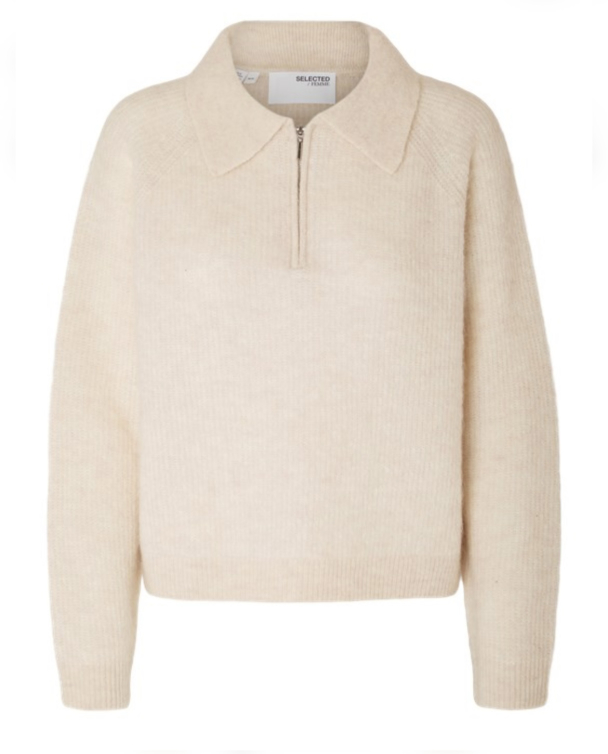 Sia-Mynte Half Zip Knit - Birch  - Image 5