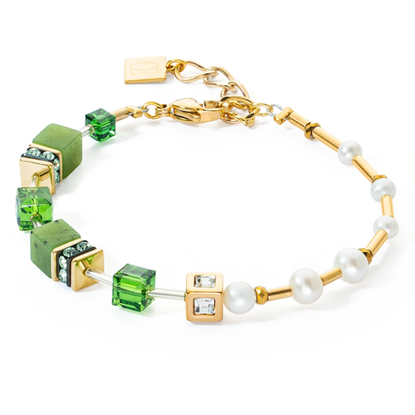 GEOCUBE Bracelet Fusion Precious Pearl Mix Gold & Green