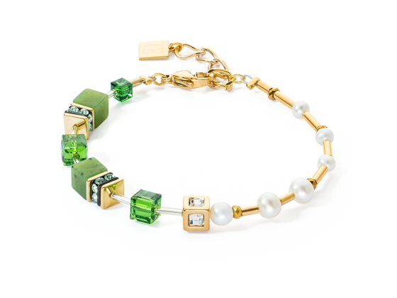 GEOCUBE Bracelet Fusion Precious Pearl Mix Gold & Green