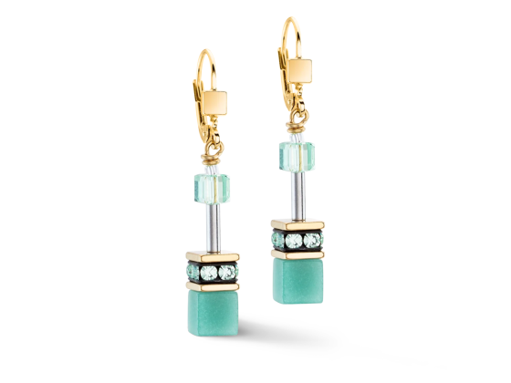 GEOCUBE Earrings Iconic Mono Gold Green