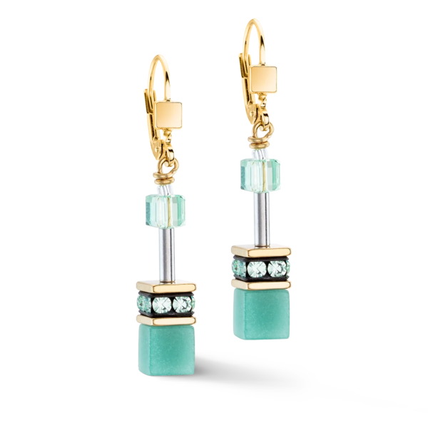 GEOCUBE Earrings Iconic Mono Gold Green