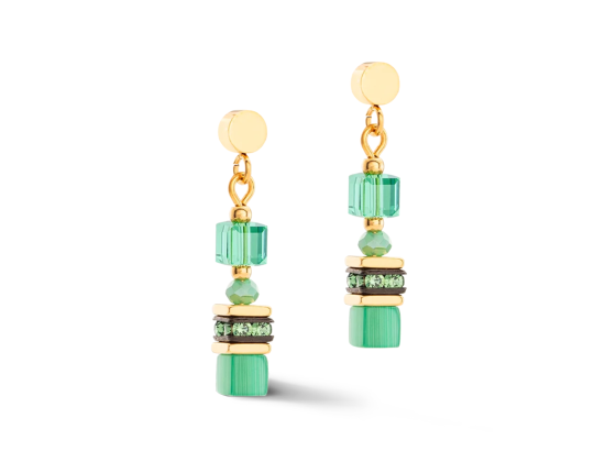 Earrings Mini Cubes green