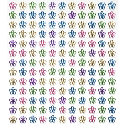 Rhinestone stickers blomster pastell