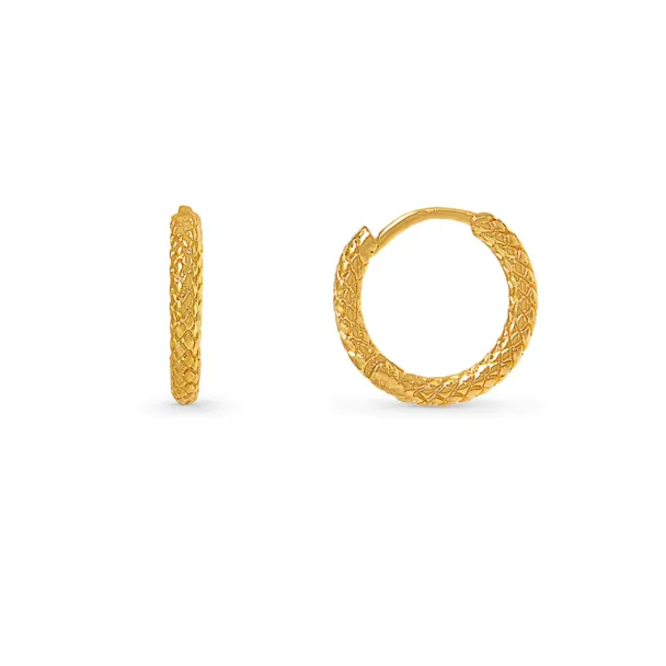 ORELIA Snake Textured Huggie Hoops - Image 1