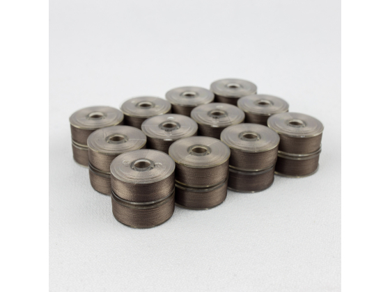DBP15-114  Deco-Bob   Prewound bobbin Brown/Grey 12per/blister 