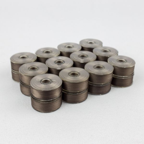 DBP15-114  Deco-Bob   Prewound bobbin Brown/Grey 12per/blister 