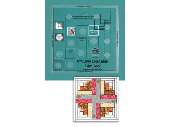  Non-Slip Curvy Log Cabin 6" Finished Blocks By Jean Ann Wright