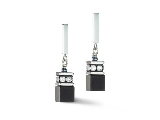 GEOCUBE Earrings Iconic Precious Onyx Crystal Black