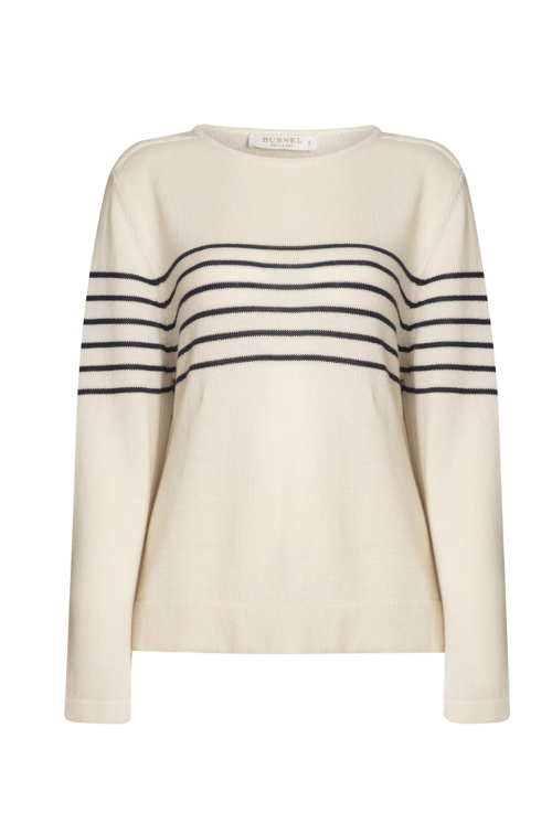 Carrie Sweater Ecru Marine |  Carrie Sweater Ecru Marine fra Busnel