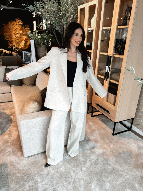Liza Linen Blazer - Tammy Light Sand - Image 10