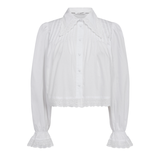 Prima CC Anglaise Shirt  | Prima CC Anglaise Shirt White fra Co´Couture