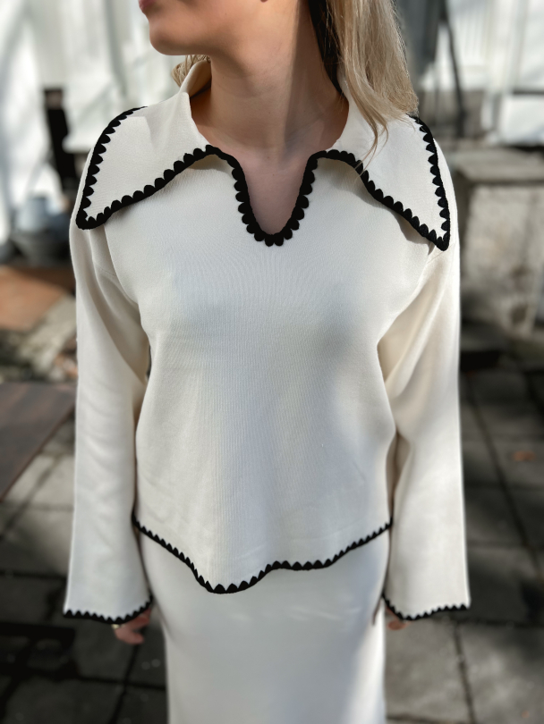 Stitch Knit Pullover - Birch/Detail Black  - Image 1