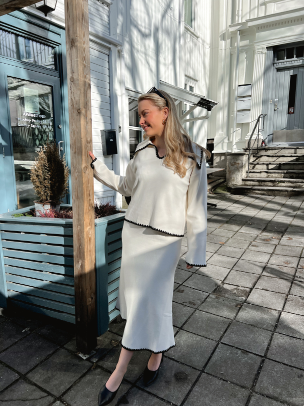 Stitch Midi Knit Skirt - Birch/Detail Black  - Image 7