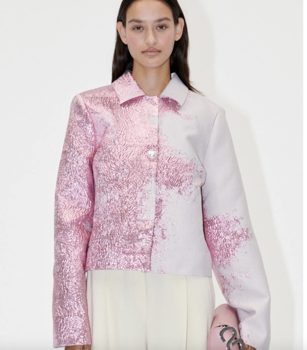 Kiana Jacket - Impressionist Red Rose - Image 3