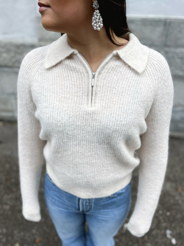 Sia-Mynte Half Zip Knit - Birch  - Image 1
