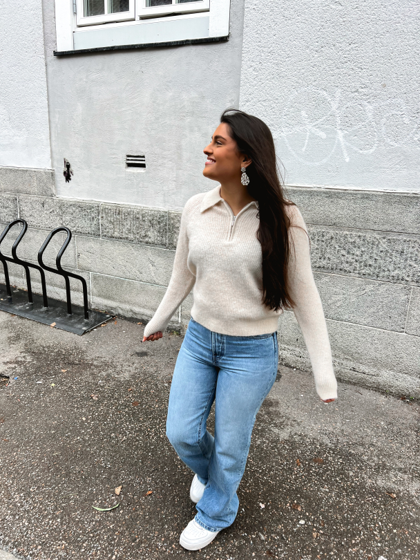 Sia-Mynte Half Zip Knit - Birch  - Image 9