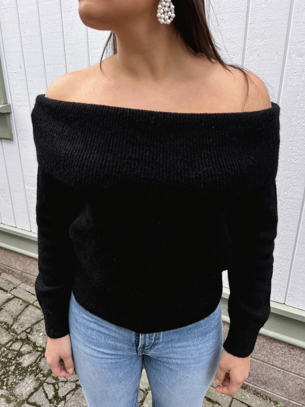 Lulu Offshulder Knit - Black  - Image 1