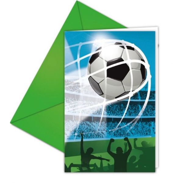 Invitasjonskort og konvolutter Fotball 6 stk