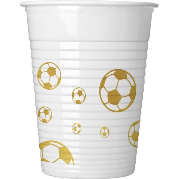 Plastbeger FOTBALL GULL 8 stk, 200 ml