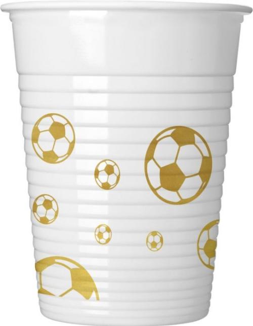 Plastbeger FOTBALL GULL 8 stk, 200 ml