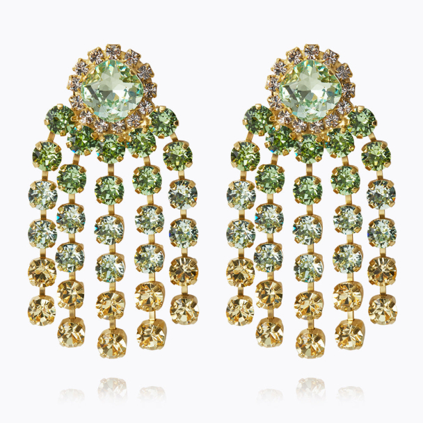 Rafaela Earrings Gold - Lime Combo - Image 1