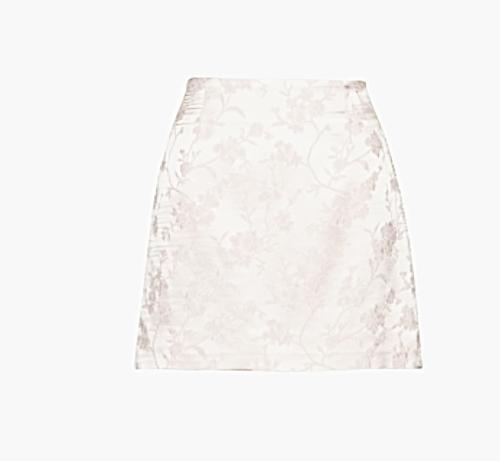Silk Mini Skirt - White 