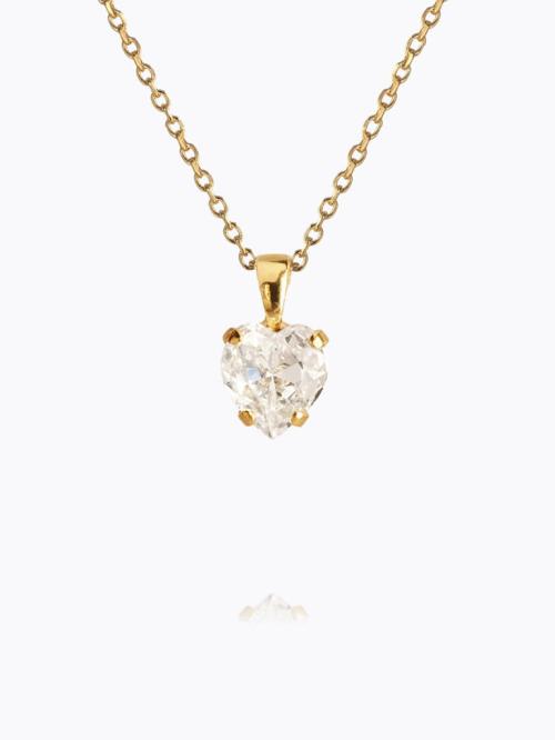 Heart Necklace Gold Crystal
