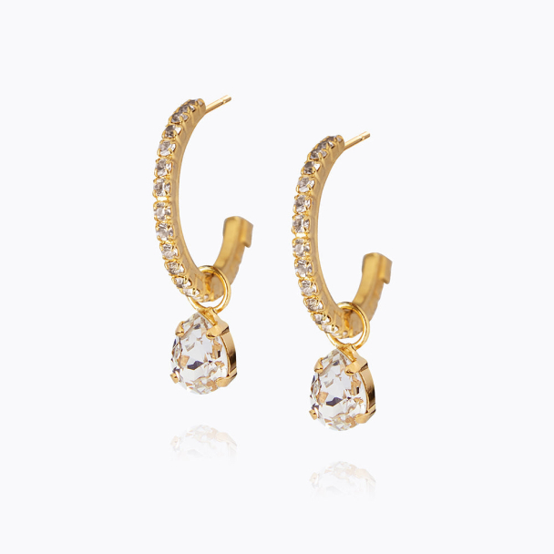 Tracy Loop Earrings  - Gold Crystal - Image 1