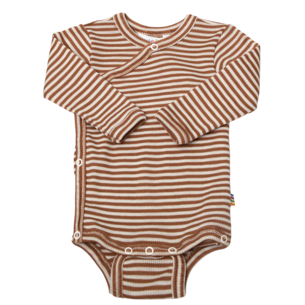 Joha | Omslagsbody Ull/Silke Striper - Mørk Brun