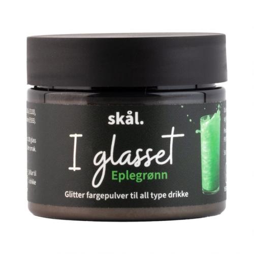 Glitterfarge EPLEGRØNN I glasset